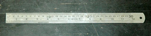 Yellow metric ruler